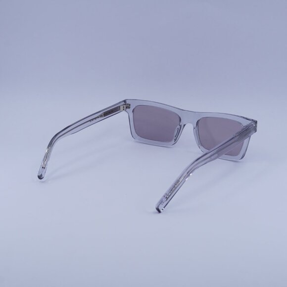 Saint Laurent SL461 BETTY 013 Sunglasses Grey Rectangle Frame, Violet Lenses - Picture 5 of 13